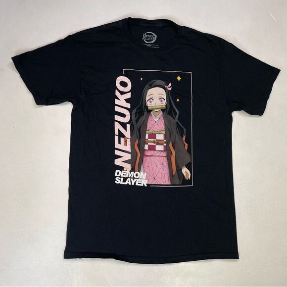 Demon Slayer Nezuco Graphic T-shirt Women Medium Black Short Sleeve - Picture 1 of 5